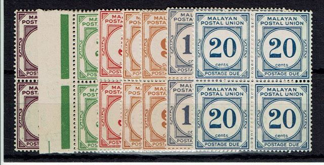 Image of Malaysia-Malayan Postal Union SG D7/13 UMM British Commonwealth Stamp